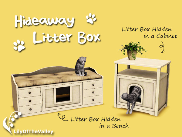 Sims 3 — Hideaway Litter Box by LilyOfTheValley — This is what every cat owner desires. Here I bring you two solutions to