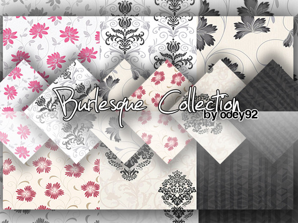 Sims 3 — Burlesque Collection by Odey92 — Guaranteed to get noticed, the burlesque wallpaper collection, inspired by