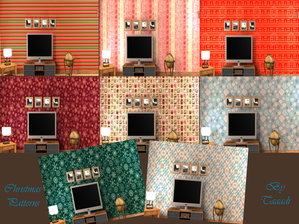 Sims 3 — ChristmasPatterns by Taaadi — To give our sims some Christmas spirit! Here's my new pattern set :) Hope you all