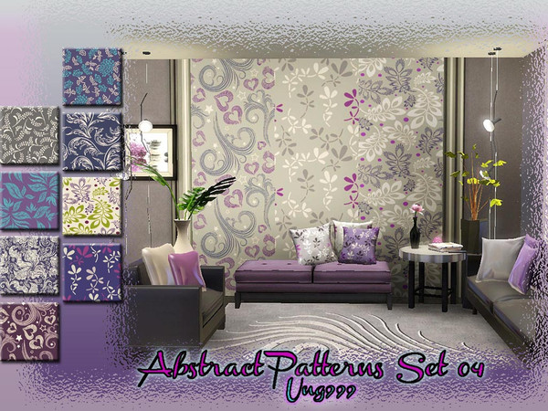Sims 3 — Abstract Patterns Set 04 by ung999 — A set of eight elegant and refined patterns, ideal for any rooms, found