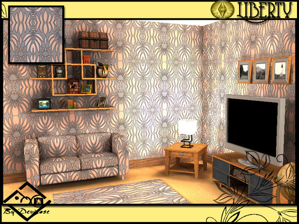 Sims 3 — Liberty 4 by Devirose — by Devirose,2 livels of recolors,abstract pattern-created using EA's 'Create a
