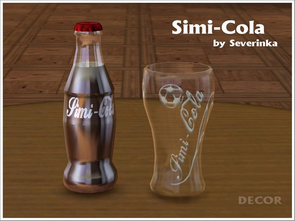 Sims 3 — Simi-Cola Set by Severinka_ — Created by Severinka A set of two items: a bottle of sodaSimi-Cola and a glass