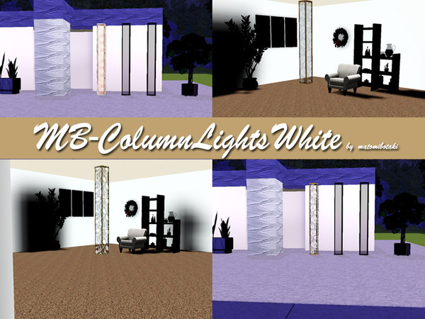 Sims 3 — MB-ColumnLightsWhite by matomibotaki — MB-ColumnLightsWhite, glassy column with white ligh, recolorable, t by