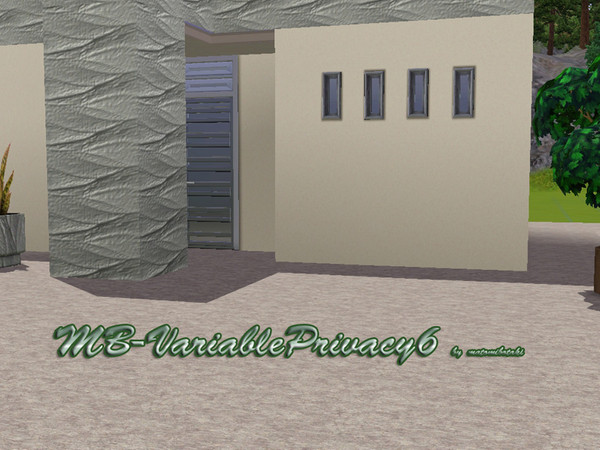 Sims 3 — MB-VariablePrivacy6 by matomibotaki — MB-VariablePrivacy6, 4 small short high windows, 2x1 new mesh by
