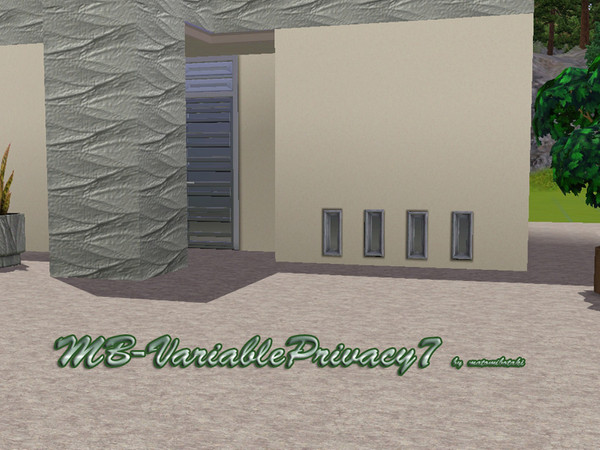 Sims 3 — MB-VariablePrivacy7 by matomibotaki — MB-VariablePrivacy7, 4 small and short, low windows, 2x1 new window mesh