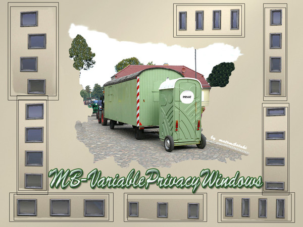 Sims 3 — MB-VariablePrivacyWindows by matomibotaki — 8 small windows in different sizes, all recolorable, just a set to