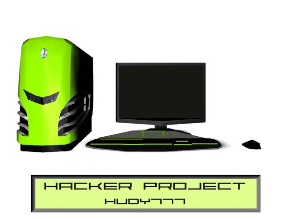 Sims 3 — Hacker Project HC3 by hudy777-design — Hacker H3 - Alienware computer with one monitor and computer case on the