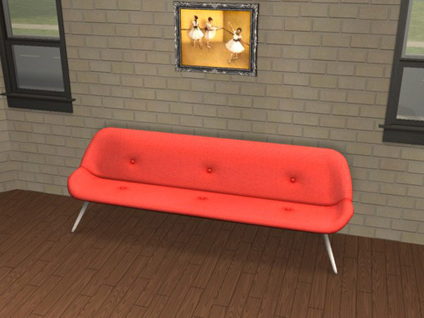 Sims 2 — Super Settee Red by portiapudding — Twelve recolours of the Super Settee from the Pets EP. These are basic