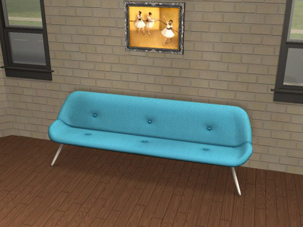 Sims 2 — Super Settee Blue by portiapudding — Twelve recolours of the Super Settee from the Pets EP. These are basic