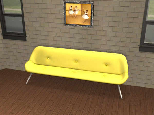 Sims 2 — Super Settee Mustard by portiapudding — Twelve recolours of the Super Settee from the Pets EP. These are basic