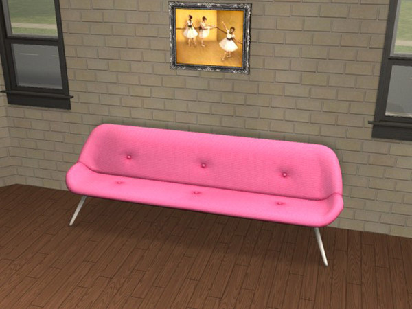 Sims 2 — Super Settee Dark Pink by portiapudding — Twelve recolours of the Super Settee from the Pets EP. These are basic