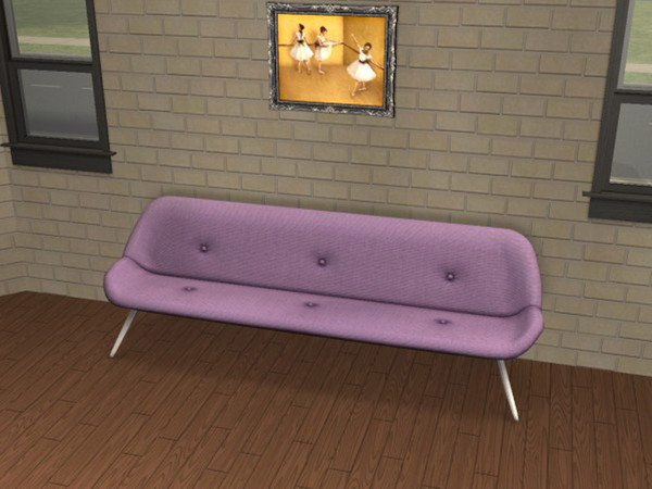 Sims 2 — Super Settee Purple by portiapudding — Twelve recolours of the Super Settee from the Pets EP. These are basic