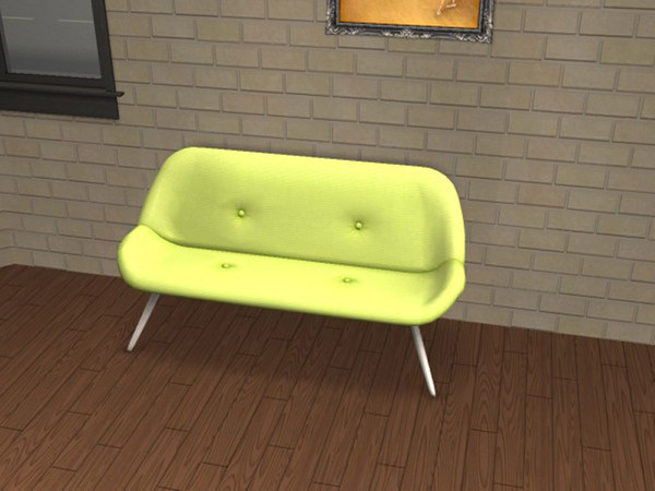 Sims 2 — Atomicles Lime by portiapudding — Twelve recolours of the Atomicles Loveseat from the Pets EP. These are basic