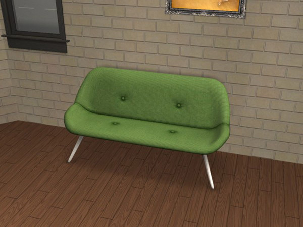 Sims 2 — Atomicles Green by portiapudding — Twelve recolours of the Atomicles Loveseat from the Pets EP. These are basic