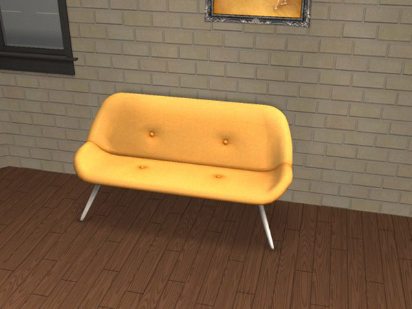 Sims 2 — Atomicles Orange by portiapudding — Twelve recolours of the Atomicles Loveseat from the Pets EP. These are basic