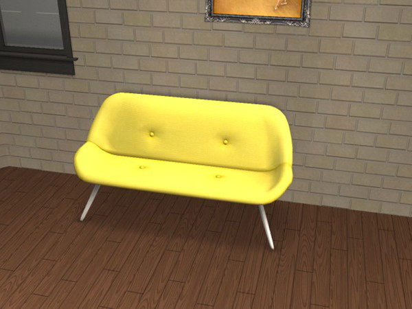 Sims 2 — Atomicles Mustard by portiapudding — Twelve recolours of the Atomicles Loveseat from the Pets EP. These are