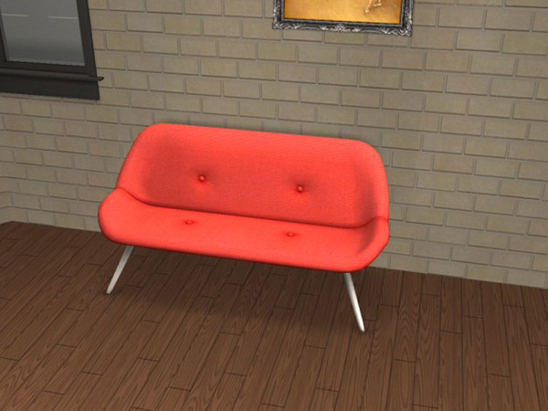 Sims 2 — Atomicles Red by portiapudding — Twelve recolours of the Atomicles Loveseat from the Pets EP. These are basic