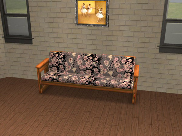 Sims 2 — Futonesque Damson by portiapudding — Fifteen recolours of the Futonesque Sofa from the Base Game. It\'s a nice