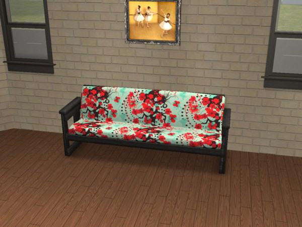 Sims 2 — Futonesque Red Berry  by portiapudding — Fifteen recolours of the Futonesque Sofa from the Base Game. It\'s a
