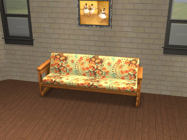 Sims 2 — Futonesque Antique by portiapudding — Fifteen recolours of the Futonesque Sofa from the Base Game. It\'s a nice