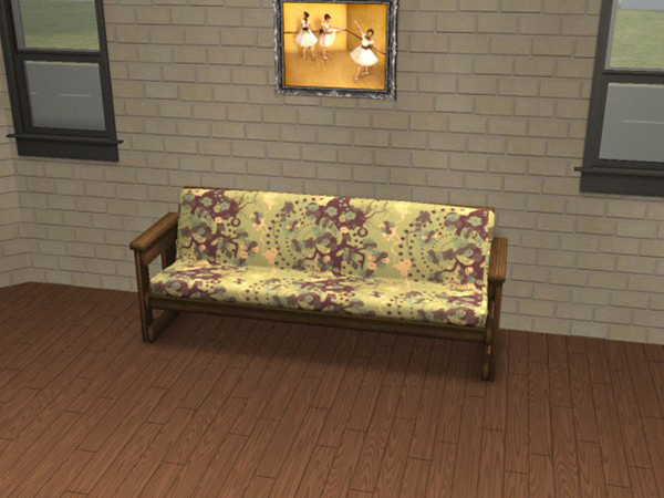 Sims 2 — Futonesque Mossy  by portiapudding — Fifteen recolours of the Futonesque Sofa from the Base Game. It\'s a nice