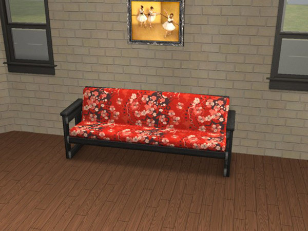 Sims 2 — Futonesque Red  by portiapudding — Fifteen recolours of the Futonesque Sofa from the Base Game. It\'s a nice