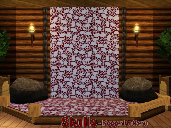 Sims 3 — Skulls-Bigger Pattern by allison731 — This pattern is a part of the Skulls set. Category: Themed, Channels: 2