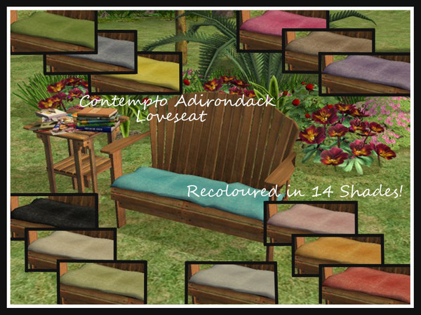 Sims 2 — Contempto Adirondack Loveseat Recolours by portiapudding — Fourteen recolours of the Contempto Adirondack