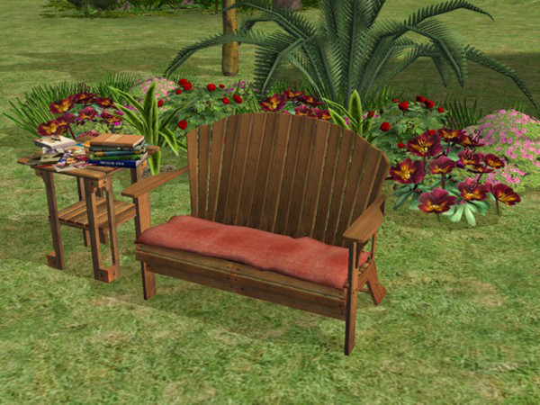 Sims 2 — Contempto Adirondack Red by portiapudding — Fourteen recolours of the Contempto Adirondack Loveseat from the