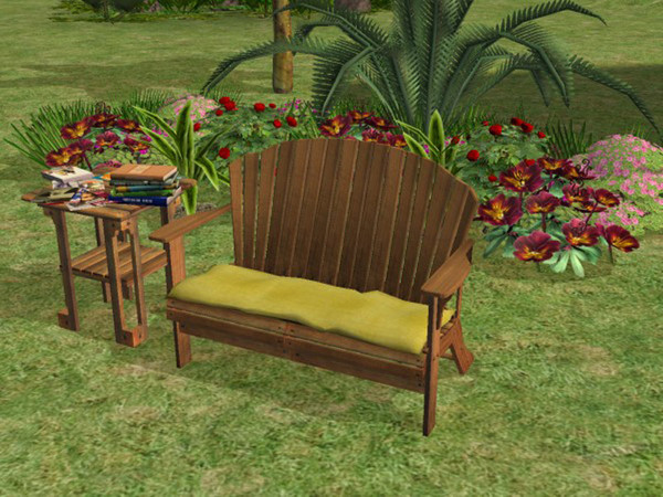 Sims 2 — Contempto Adirondack Yellow by portiapudding — Fourteen recolours of the Contempto Adirondack Loveseat from the