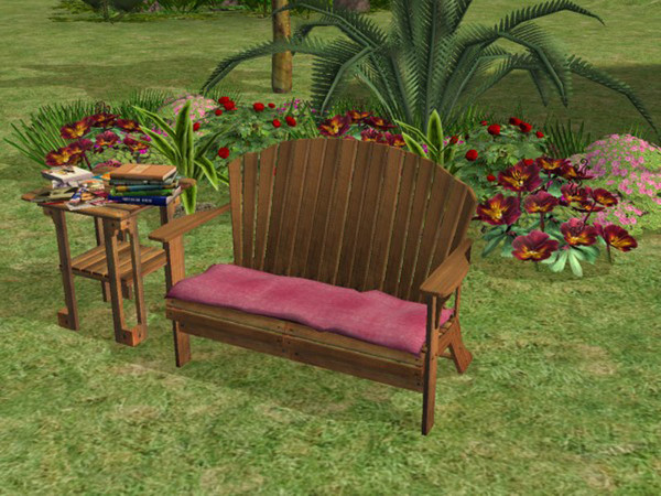 Sims 2 — Contempto Adirondack Dark Pink by portiapudding — Fourteen recolours of the Contempto Adirondack Loveseat from