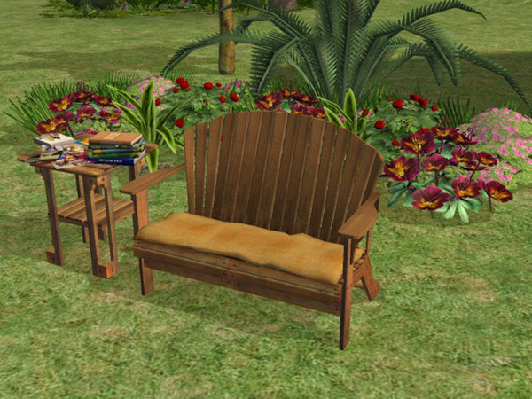 Sims 2 — Contempto Adirondack Orange by portiapudding — Fourteen recolours of the Contempto Adirondack Loveseat from the