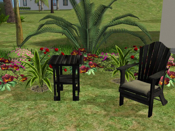 Sims 2 — Contempto End Table Black by portiapudding — Four recolours of the Contempto Adirondack End Table from the Base