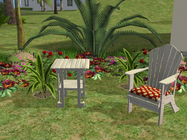 Sims 2 — Contempto End Table White by portiapudding — Four recolours of the Contempto Adirondack End Table from the Base
