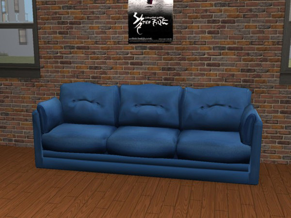 Sims 2 — Durable Value Plain Blue by portiapudding — Seven recolours of the Durable Value Sofa which came with the Base