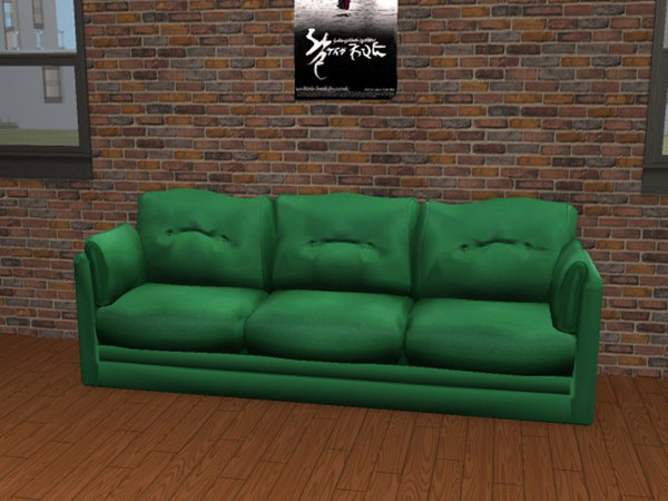 Sims 2 — Durable Value Plain Green by portiapudding — Seven recolours of the Durable Value Sofa which came with the Base