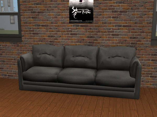 Sims 2 — Durable Value Plain Black by portiapudding — Seven recolours of the Durable Value Sofa which came with the Base