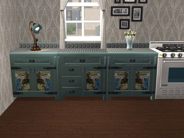 Sims 2 — Impossible Mission Blue Tile Base by portiapudding — Recolours of the top and base in matching colours, each