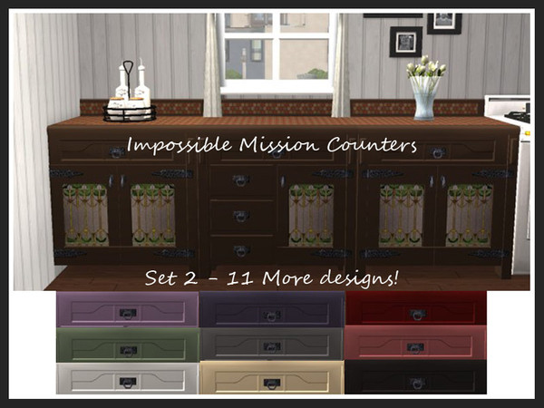 Sims 2 — Impossible Mission Counters Set 2 by portiapudding — Recolours of the top and base in matching colours, each