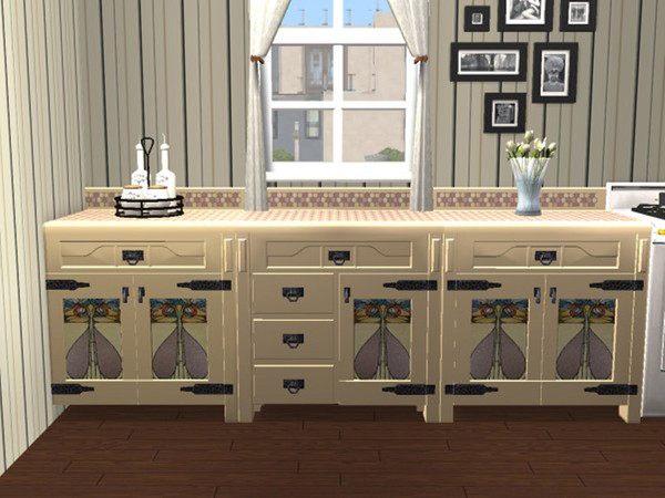 Sims 2 — Impossible Mission Cream Base by portiapudding — Recolours of the top and base in matching colours, each with