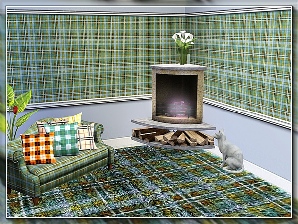 Sims 3 — marcorse_tablecloth check 5 pattern by marcorse — A complex check design, making full use of the green spectrum