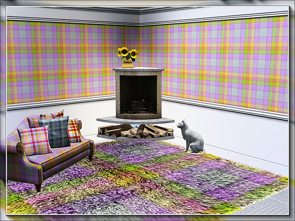 Sims 3 — marcorse_windowpane check  4 pattern by marcorse — A simple windowpane check in pink, green, yellow and lilac.