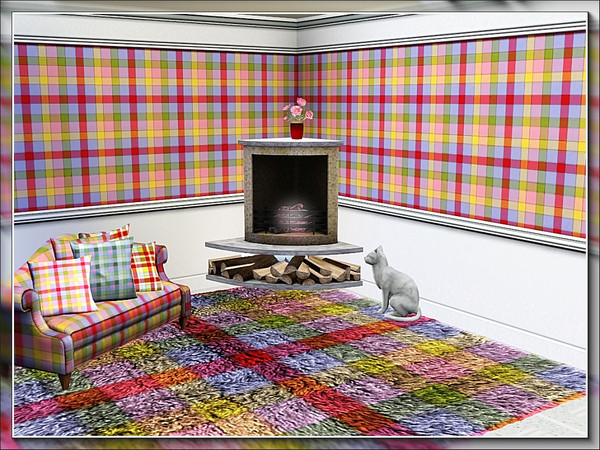 Sims 3 — marcorse_windowpane check 3 pattern by marcorse — A classic windowpane check in pink, red, green, blue and