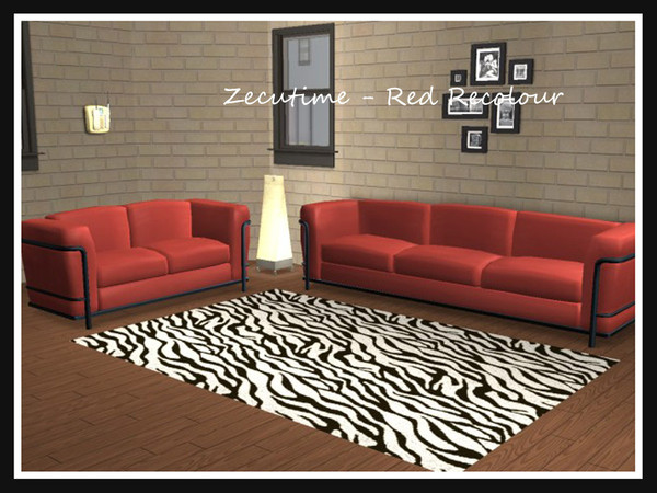 Sims 2 — Zecutime Recolour Collection - Red by portiapudding — Eleven recolours of the Zecutime sofa set. This will