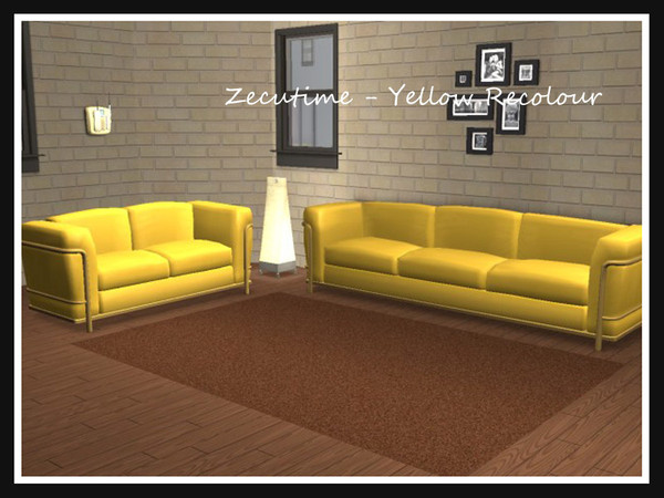 Sims 2 — Zecutime Recolour Collection - Yellow by portiapudding — Eleven recolours of the Zecutime sofa set. This will