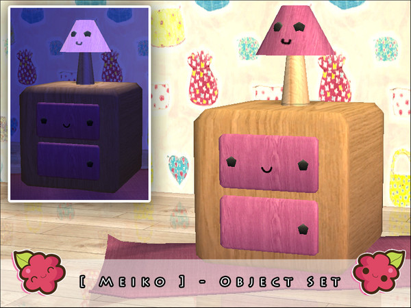 Sims 2 — [ Meiko ] - Object Set by Screaming_Mustard — Hello! This is just a cute small set for your Sim\'s bedrooms.