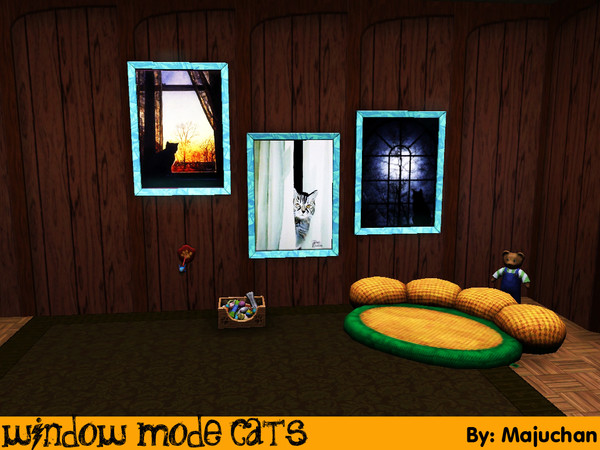 Sims 3 — Window mode cats by Majuchan — Cats love to stare outside windows. Decorate your cat's corner with this lovely