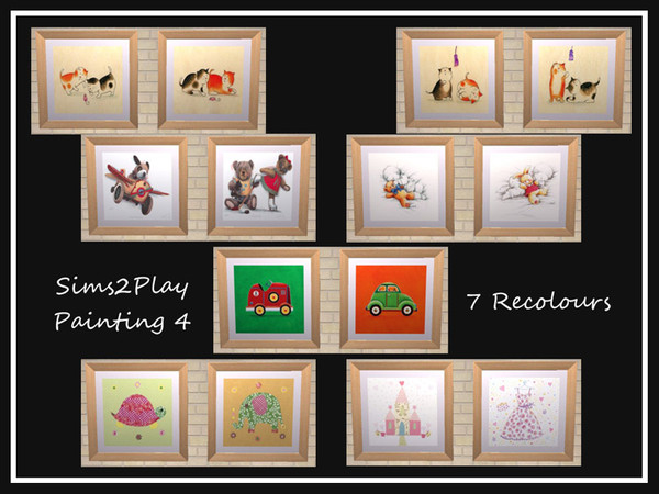 Sims 2 — Sims2Play Painting 4 Recolours by portiapudding — Recolours of Sims2Play\'s painting number 4 in some nursery