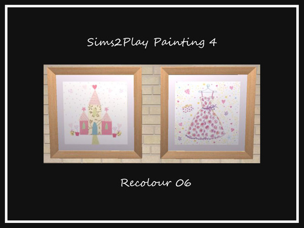 Sims 2 — Recolour 06 by portiapudding — Recolours of Sims2Play\'s painting number 4 in some nursery prints.