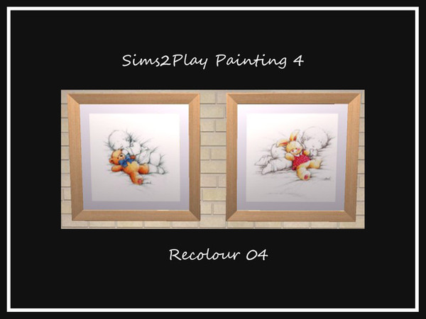 Sims 2 — Recolour 4 by portiapudding — Recolours of Sims2Play\'s painting number 4 in some nursery prints.